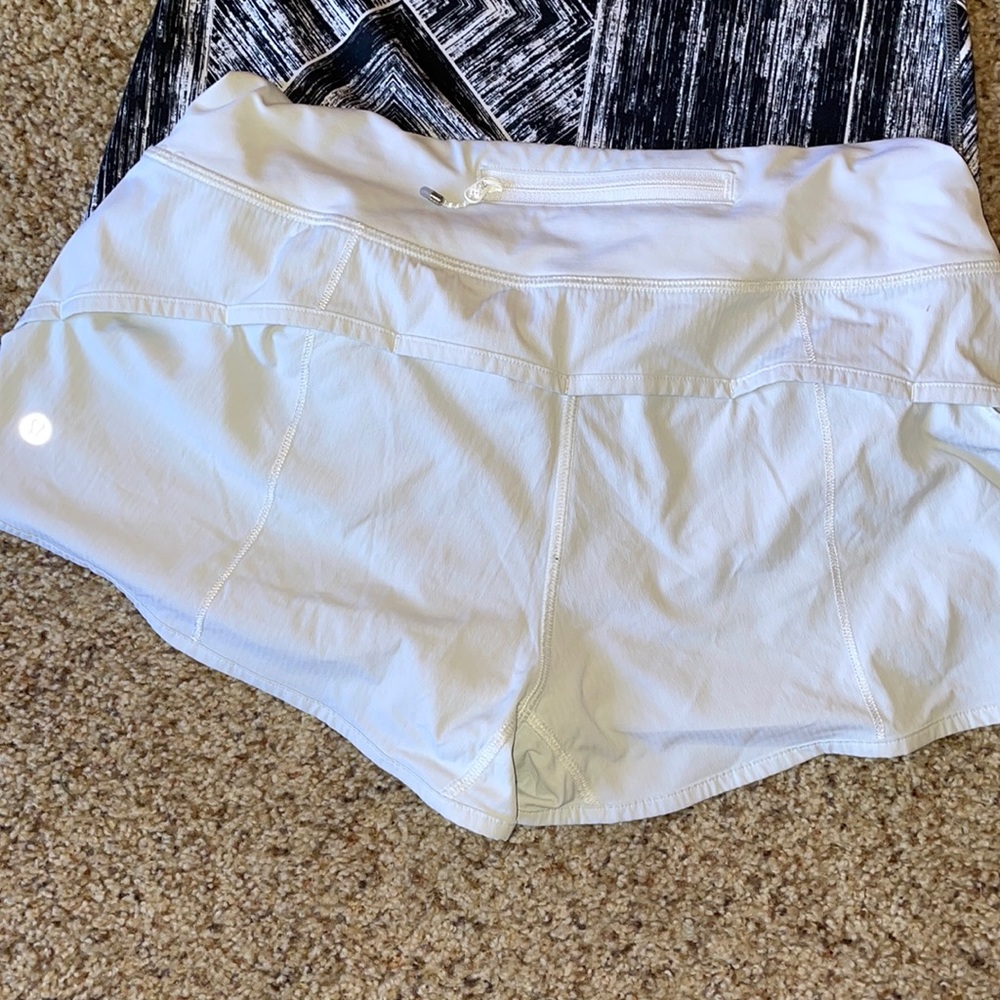 Lululemon low rise running shorts with built in underwear. 2 1/2 inch length